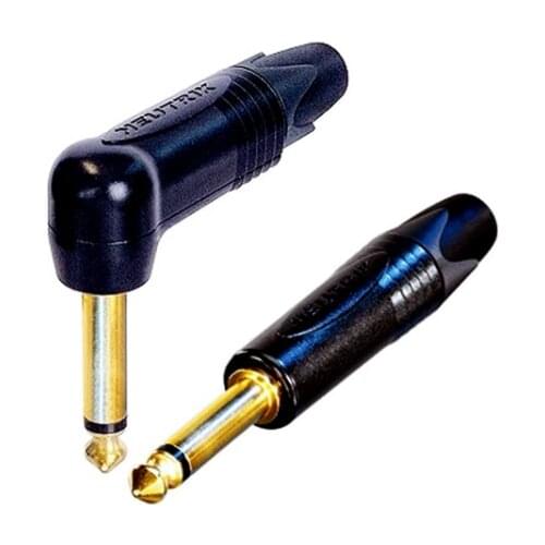2 pieces Neutrik NP2RX-B Mono Right Angle Phone Plugs 2 Pole 6.35 mm 6.5mm Stereo Jack Plug