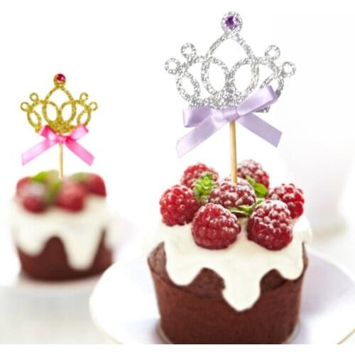 Cake Decoration Princess Sofia Crown Glitter Cupcake Topper Birthday Cake Decoration Girl Princess Fantasy Cupcake Topper