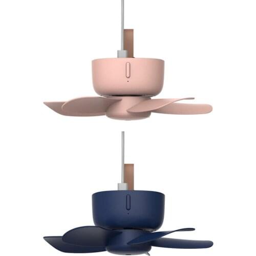 USB Charger Remote Control Timing 5 Gears Ceiling Fan Cooling Hanging Fan for Tent Bed Camping Outdoor Home