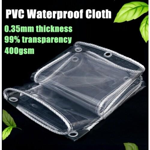 0.35MM Thickness Transparent PVC Tarpaulin Rainproof Cloth Balcony Windows Awning Tarp Pet House Waterproof Cover Tarpaulin