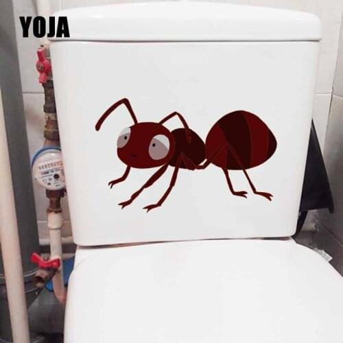 YOJA 21.3X13.3CM Creative Wall Sticker Toilet Decal Cute Cartoon Ant Living Room Home Decor T5-1399