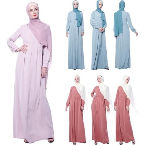 Women Long Maxi Shirt Dress Muslim Abaya Kaftan Party Kaftan Islamic Robe Jilbab Long Sleeve Arab Turkish Dress Ramadan Fashion