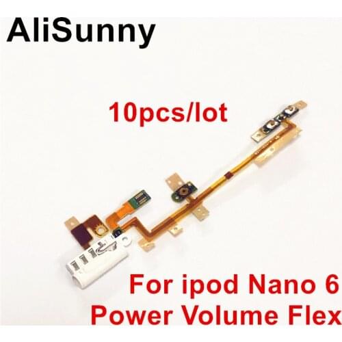 AliSunny 10pcs Power Switch On Off Button Ribbon For iPod Nano 6 7 6th 7th Volume Button Key Flex Cable
