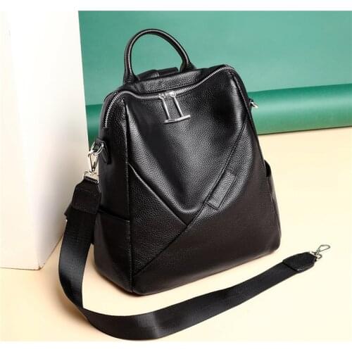 100% Genuine Leather Women Backpack High Quality Cowhide Womens Backpacks Fashion Travel Back pack New Luxury Female Tote Bags