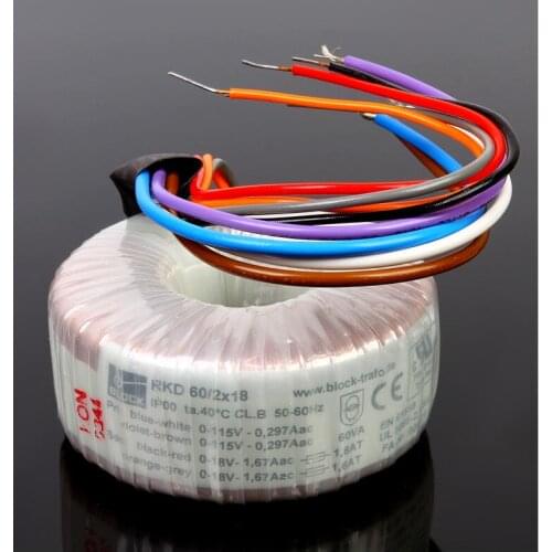 60W 18V*2 superior quality HIFI Toroidal transformer/Audio transformer