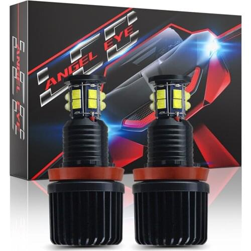 2PCS 6500K Car Headlight Bulbs 120W 6 Sides Angel Eyes For BMW E92 E82 E93 E89 E70 E61 H8 Led Headlight Led Car Light