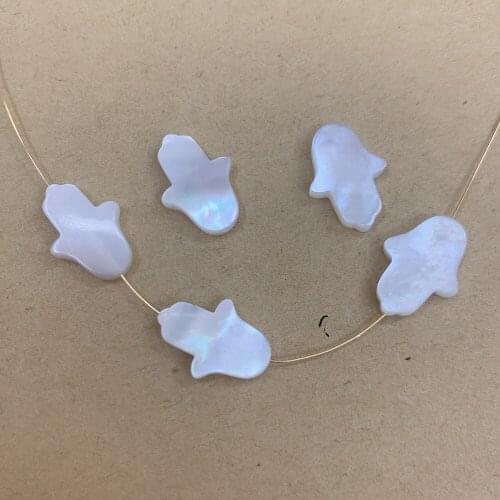 Bulk MOP Pearl Shell Hamsa Beads For Jewelry Making Bracelet Necklace Natural Seashell Bead DIY Accessories
