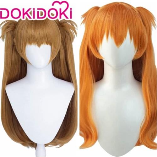DokiDoki Anime Cosplay Wig Orange Cosplay Wig Women Cute Long Hair Orange Wigs