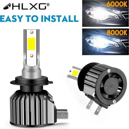 HLXG Luces LED H7 H4 LED For Car Headlight 9006 hb4 9005 HB3 Front Foglamp Bulb H11 H8 H9 12V 2pcs For Kia RIO 4 K3 2011 - 2015