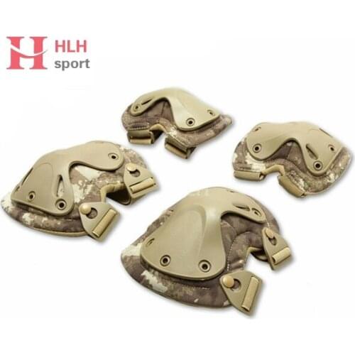 Woodland Camo Tactical Extreme Sports Safety Protective Gear Knee Elbow Pads A-TACS CP CAMO