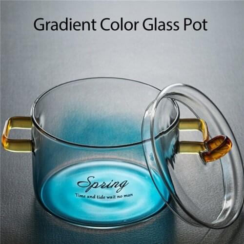 900/1400ML Glass Saucepan Soup Pot Cover Heat-resistant Casserole Transparent Glass Pot Cooktop Safe For Pasta Noodle Soup Milk