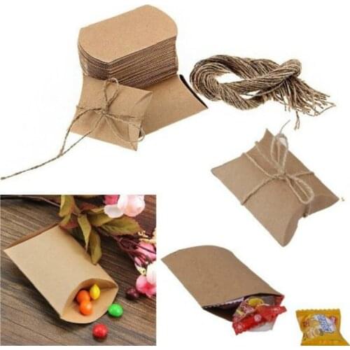 Hot ! 50 pcs (9x6.5x2.5 cm) Kraft Gift Candy Box Wedding Party Favor Gift Box Sweet Boxes Wedding Party Gift Candy Holder Bags
