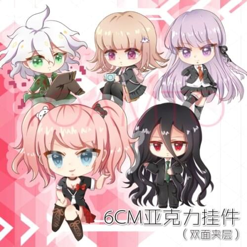 Cute Anime Danganronpa Dangan Ronpa Kamukura Izuru Nagito Komaeda Keychain Cosplay Figure Bag Pendant Toy Acrylic Keyring Gift