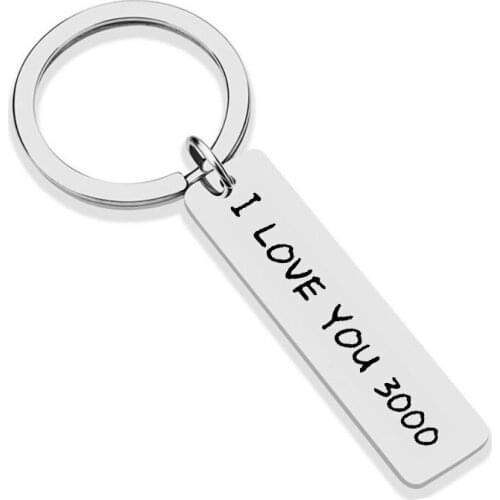 Oeinin Charms Key Chain Man I LOVE YOU 3000 Keychain Bags Lovers Letter Color Keyring Stainless Pendant Arrtracive Llaveros