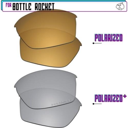 EZReplace Polarized Replacement Lenses for - Oakley Bottle Rocket Sunglasses - Sir P Plus-GunmetalP