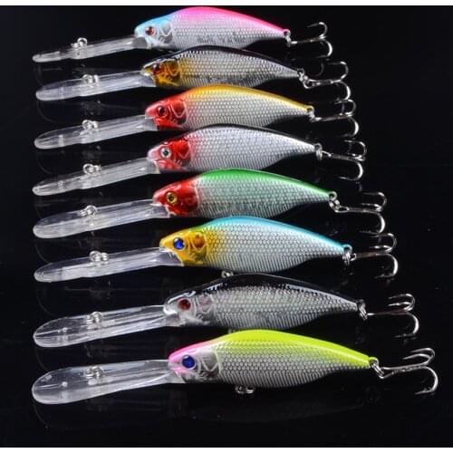 8pcs Minnow Fishing Lures 11cm 9.2g Bass Trolling Artificial Hard Bait Crankbait Wobblers 3D Eyes for Fishing Carp Pesca