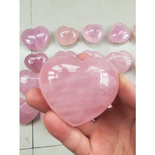 Natural rose quartz crystal heart for home decoration healing crystals wedding decoration christmas decor