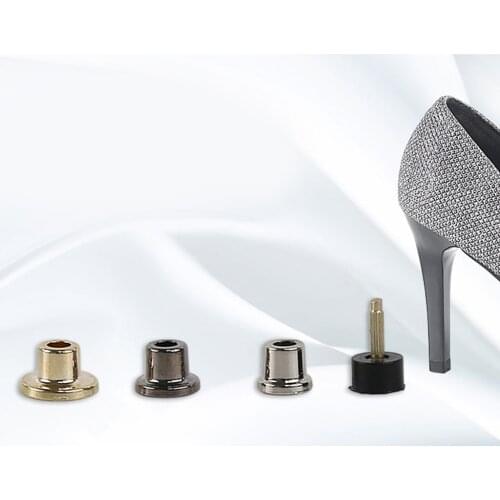High Hee Tips Metal Stiletto Repair Heel Caps Cover Dowel Lift Reduce Noise