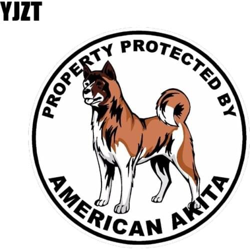 YJZT 15*15CM American Akita Dog The Car Whole Body PVC Car Sticker C1-4630