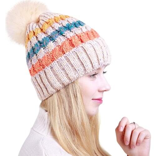 Connectyle Women Winter Warm Chunky Beanie Hat Slouchy Earflap Windproof Soft Fleece Knit Ski Skull Cap with Pom