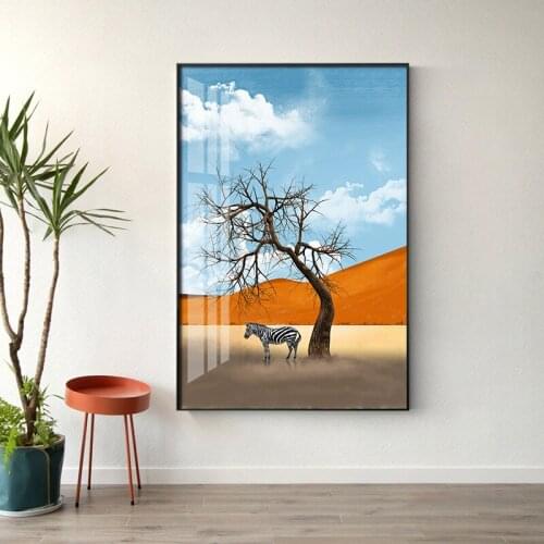 Canvas Painting Animal Wall Art Giraf Elephant Zebra Posters and Prints Wall Pictures for Living Room Decoration Home Decor