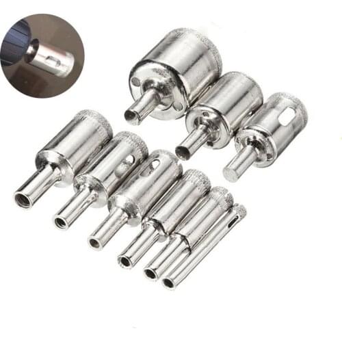 1set Diamond Coated Drill Bit 6-50mm for Tile Marble Glass Ceramic Woodworking Cutting Hole Opener Bit Power Tool Accessories