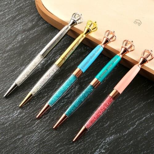 1pc Personalization name Bridesmaid Gift for teachers Bridal Shower Bling pen Guest Bridal Party Planner Crown wedding gift Pen