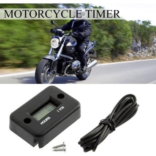 1 Pcs Waterproof Digital Hour Meter LCD Display Portable Engine Gauge Hour Meter For Motorcycle/Boat Engines Counter Hour Meter