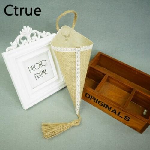 10pcs burlap jute Hessian Pew Cone Flower Holder Organizer Christmas Birthday Baby Shower rustic wedding decoration centerpieces