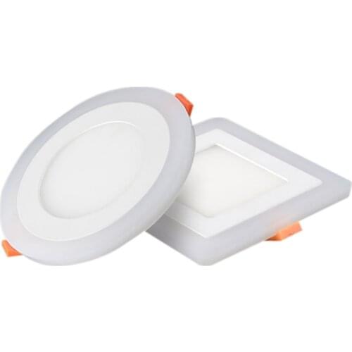 10Pcs/Lot Double Emitting Color 6W 9W 10W 18W 24W 35W LED Panel light Red Green blue Beside AC 110V 220V Downlight Ceiling lamp