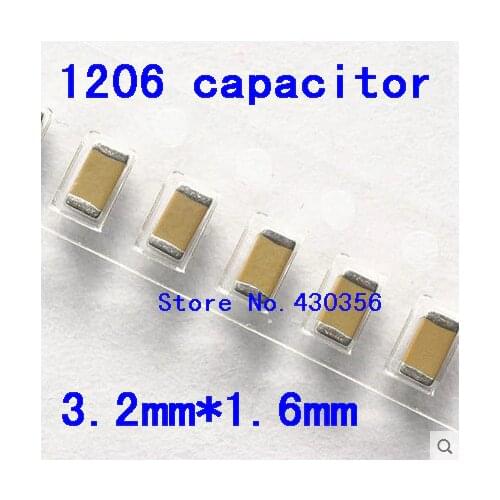 1206 SMD capacitor 0.1uf 100nf 50V 104Z 200pcs