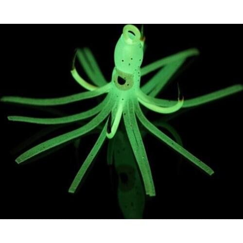 2 PCS/LOT Luminous Four Hook With Small Octopus Sea Fishing Iron Plate Bionic Squid Bait Lure Luer
