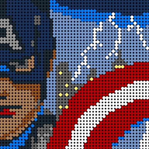 2304pcs Captain Hero Movie Collection Pixel Mosaic Art Painting MOC Building Blocks Bricks Painted Decoration Diy Toys