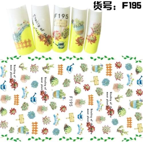 5 sheets mixed design ADhesive Nails Art decorations Stickers flower decals nail accessories beauty manicure tool F195-199