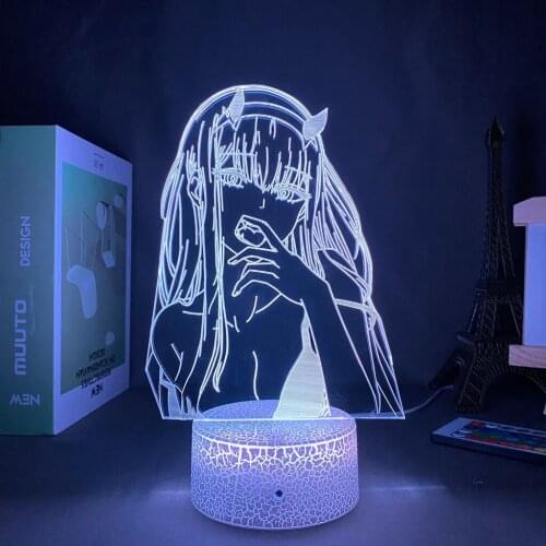 Acrylic LED Lamp Anime DARLING in the FRANXX Manga Zero Two 3d Lamp Figure Nightlight Girls Gift Night Light Lamp Zero Two