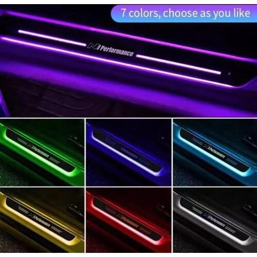 Car USB Power LED Welcome Pedal lamp Customize car Logo Door Sill Pathway Light For Hyundai N Performance N Line car accessories