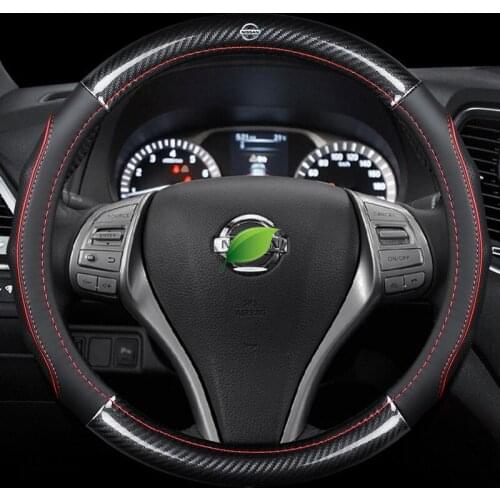 Genuine Leather Steering Wheel Covers Car-styling Accessories for nissan Frontier JUKE KICKS Leaf Lucino March MAXIMA Murano