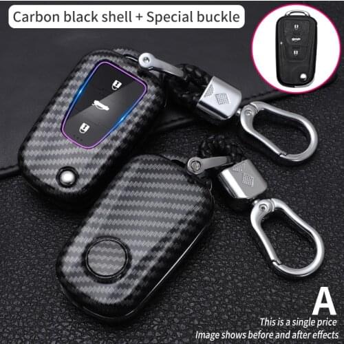 3 Button Carbon Fiber Car Key Case Cover For MG MG3 MG5 MG6 MG7 GT GS For Roewe 350 360 750 W5 Key Shell Remote Holder Keychain
