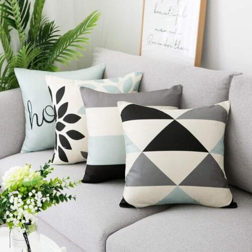 Home Striped Leaf Design Pillow Case Cushion Cover Sofa Bed Car Cafe Office Decor Pillowcase household products