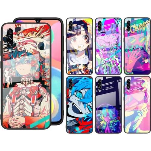 Tempered Glass Cover Neon Oni Girl Anime For Samsung Galaxy S21 Ultra Plus 5G M51 M31 M21 Shockproof Shell Phone Case