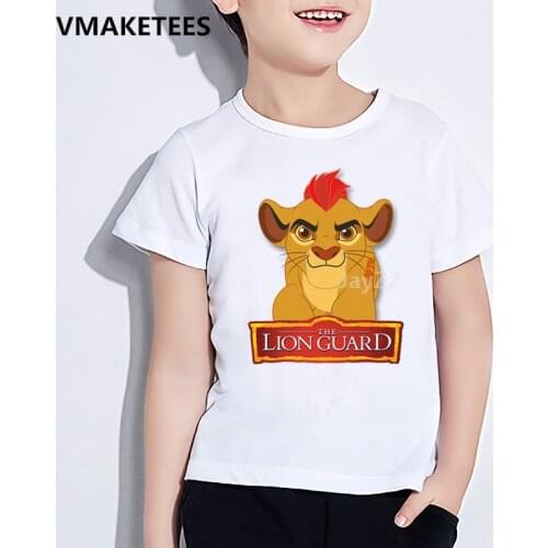 Kids Cute Simba Cartoon Lion King Print T-shirt Children Funny Clothes Girls & Boys Summer White Baby T shirt