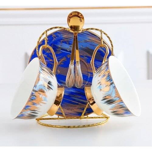 European coffee cup creative afternoon tea cup Hotel bone china ceramic cup with spoon coffee cup dish set