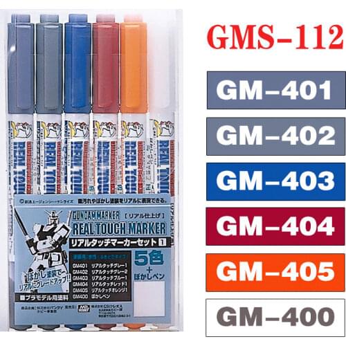 GSI Creos Mr.Hobby Gundam Marker GMS112 Real Touch Marker Set 1 (6pcs) for Model Kit