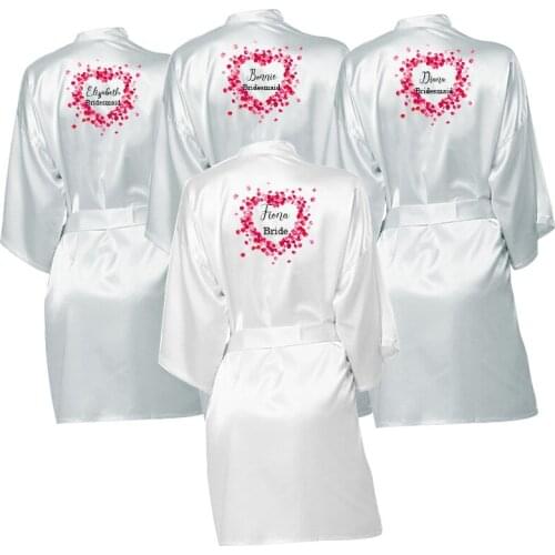 Bride Robe Satin kimono bridal Bachelorette hen party bathrobe Gift wedding pajama robes