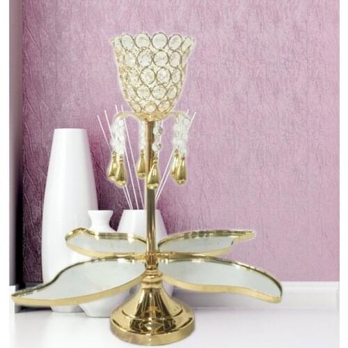 Crystal Tealight Candle Holders Luxury Vintage Golden Romantic Candle Holders Flowers Gorgeous Mum Tutucu Wedding Decor EI50CH