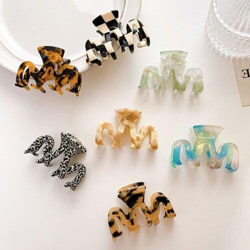 Korean INS Acetate Hair Claws Large Size Wave Shape Hair Crabs Clip Leopard Grain Hair Clamps for Women Fashion Hair Accessories