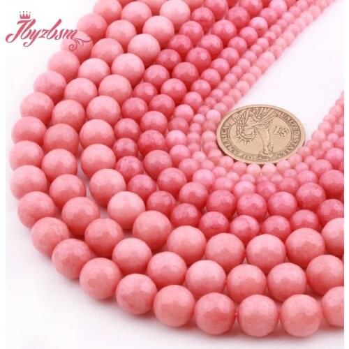 4/6/8/10mm Rhodochrosite Jades Round Faceted Stone Beads Spacer For DIY Necklace Bracelets Earring Jewelry Making Strand 15"