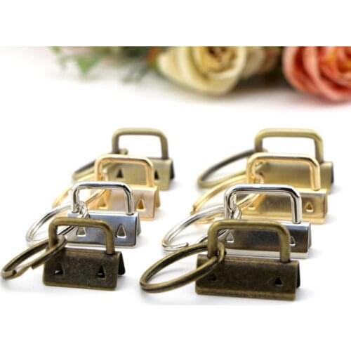 Handmade Metal Key Ring With Clip DIY Key Clasp Make Cotton Tape Handle Keychain Horse Mouth Clip 10pcs