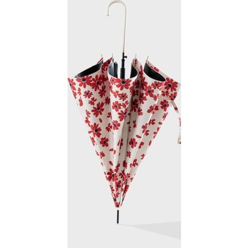 Fashion Flowers Clear Umbrella Rain Women Ultra-thin Long Handle Umbrellas 8K Windproof Rain Umbrella Sun UV Parasol Outdoor