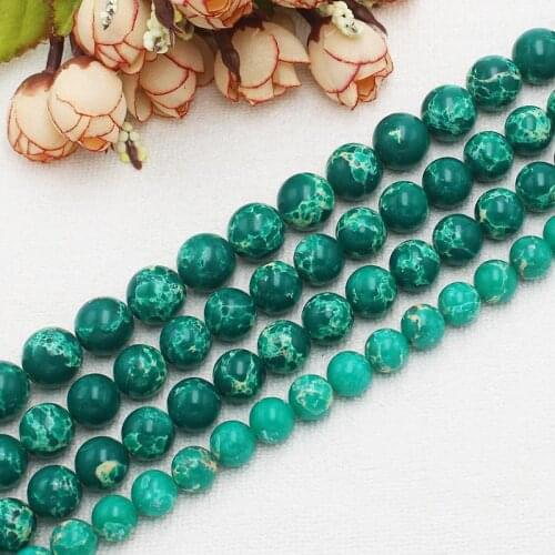 Wholesale Green Emperor Jaspers 6-14mm Round Loose Beads 15"/38cm,BeadsFor DIY Jewelry Making ! wholesale for all items